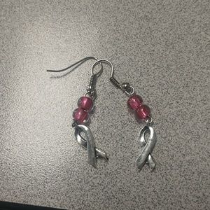Breast cancer earrings